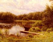 A Boat Moored On A Quiet Lake - 佩德·莫克·曼斯特德